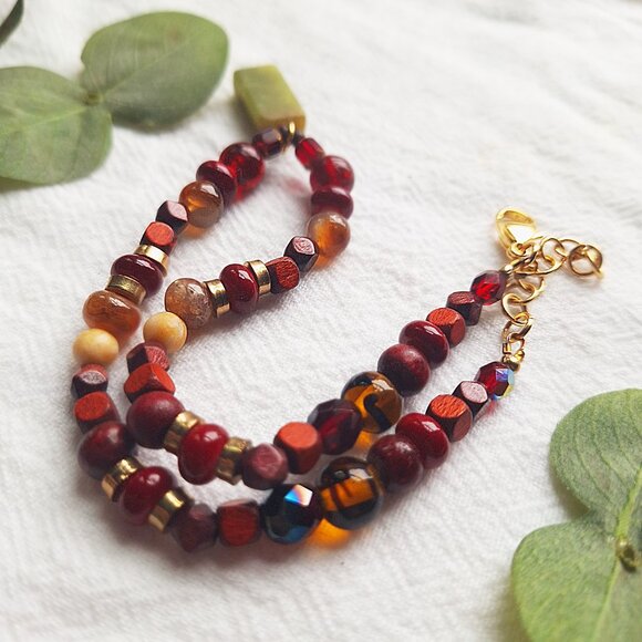 Serpentine Pendant Choker, Dark Cottagecore Boho Necklace, 24k Gold Witchy - Picture 6 of 7